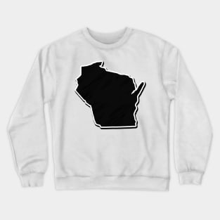 Black Wisconsin Outline Crewneck Sweatshirt